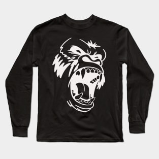 Angry Wild Gorilla Minimal Long Sleeve T-Shirt